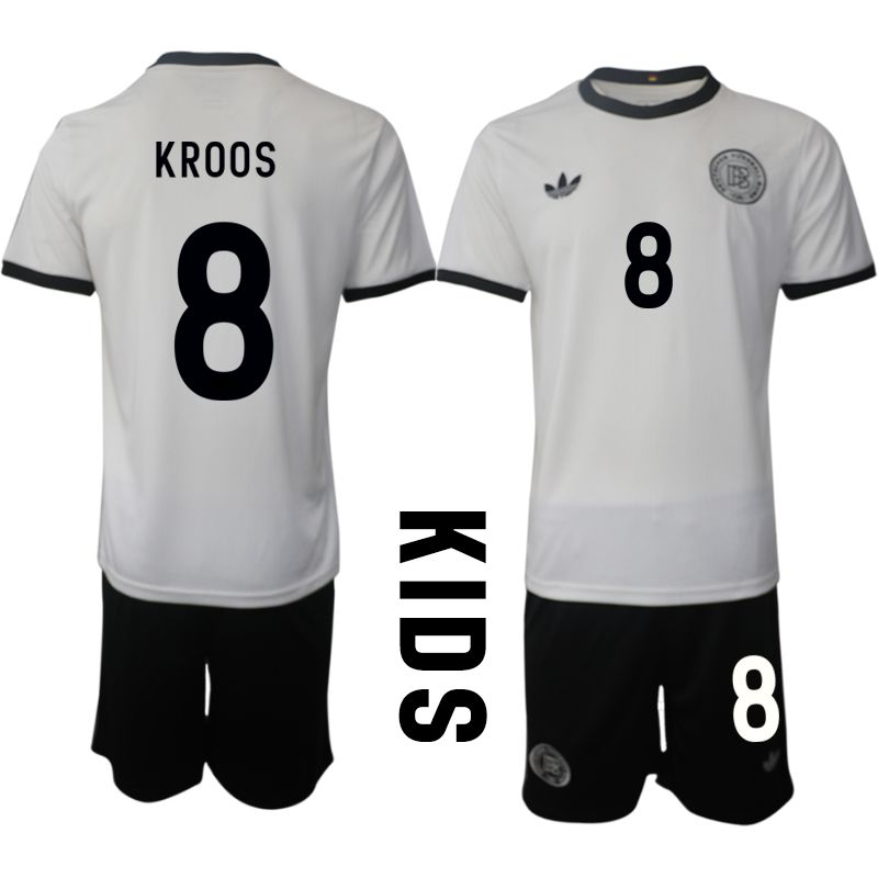 Youth 2025-2026 Season Germany home white #8 Soccer Jersey->youth soccer jersey->Youth Jersey